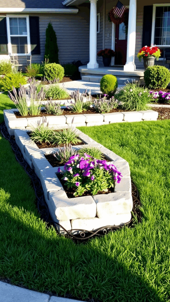 Incorporate Raised Beds or Stone Borders